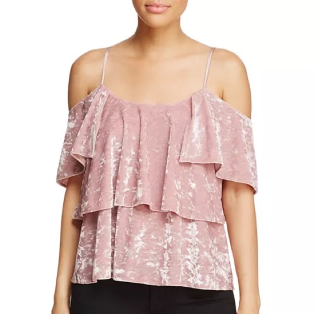 NWT Show Me Your MuMu Rosalie Cold Shoulder Velvet Top
